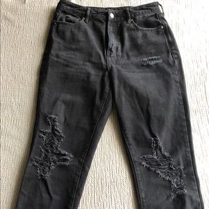 Black high waisted mom jeans